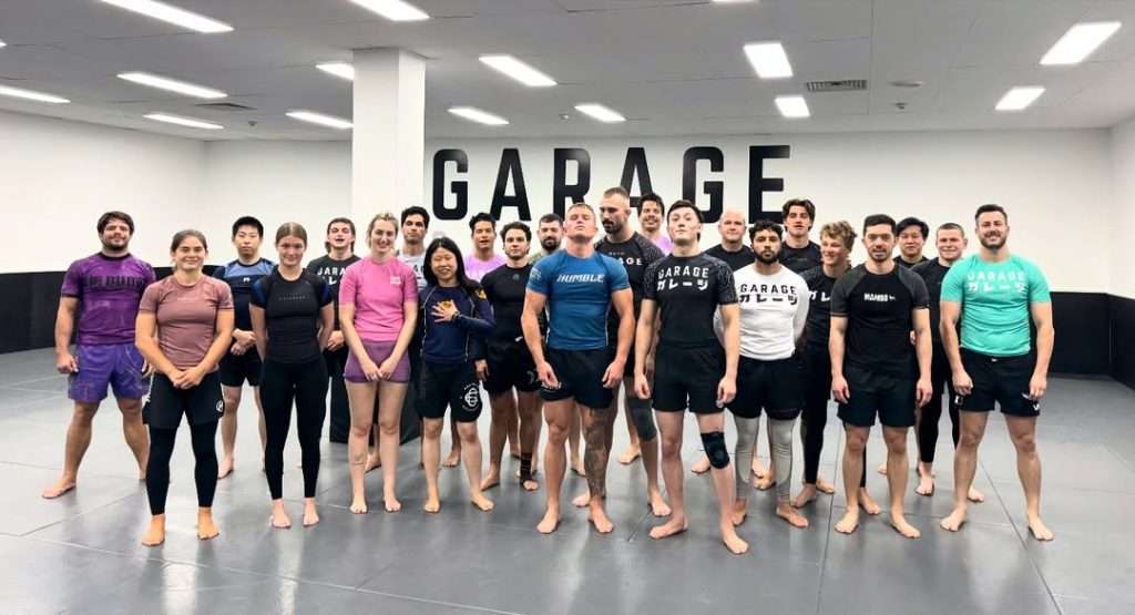 No-gi BJJ training session at Garage Grappling Academy in Bondi Junction Eastern Suburbs